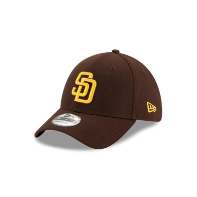 Black San Diego Padres Hat - New Era MLB Team Classic 39THIRTY Stretch Fit Caps USA9584032